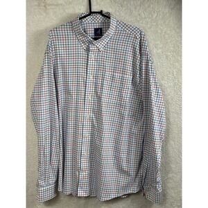 Johnnie-O Prep-formance Plaid Button Down Shirt XXL Stretch Golf Bamboo‎ Blend